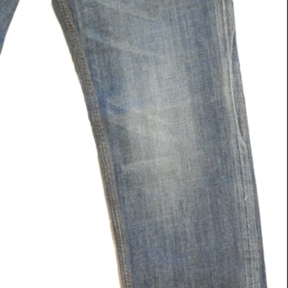 Pull&Bear Co. Men's Slim Fit 5 Pocket Whiskered Denim Jeans Blue Size 34 - Picture 3 of 7